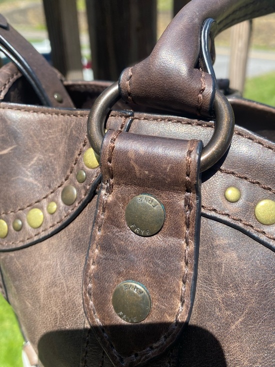 Frye Melissa Brown Studded Leather Satchel - Women Bags